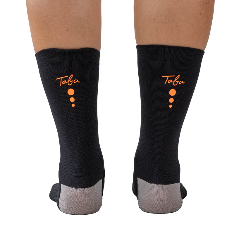Media Ciclismo Reflectivo Negro Burbujas Naranja Neon