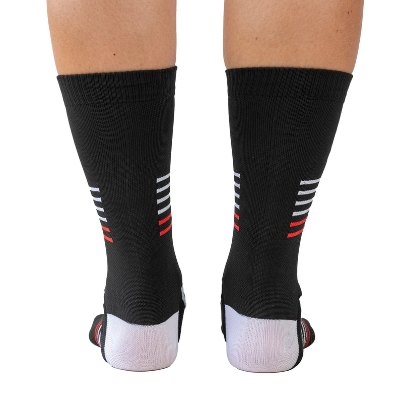 Media Ciclismo 3D Negro Blanco Rojo 7"