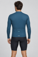 Jersey de Ciclismo Manga Larga Hombre Horizonte — Azul Petróleo