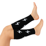Media Ciclismo con Compresion Pantorrillera Negra Rayo Blanco