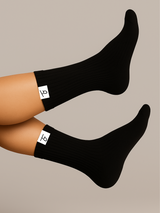 Media Ciclismo Doble Brand  Negro Blanco