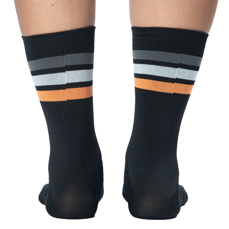Media Ciclismo Bandas Negro Naranja  Blanco Gris