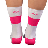 Media Ciclismo Franja Blanco Fucsia
