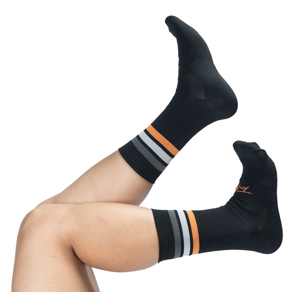 Media Ciclismo Bandas Negro Naranja  Blanco Gris