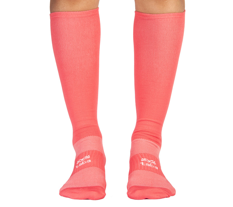 Media Ciclismo con Compresion Completa Coral