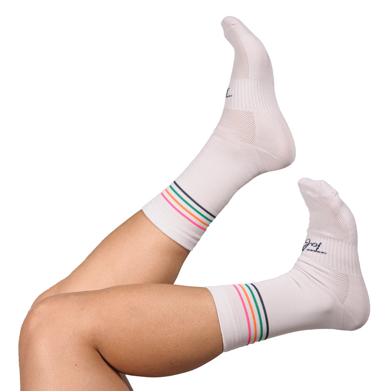 Media Ciclismo Linea Blanco Multicolor