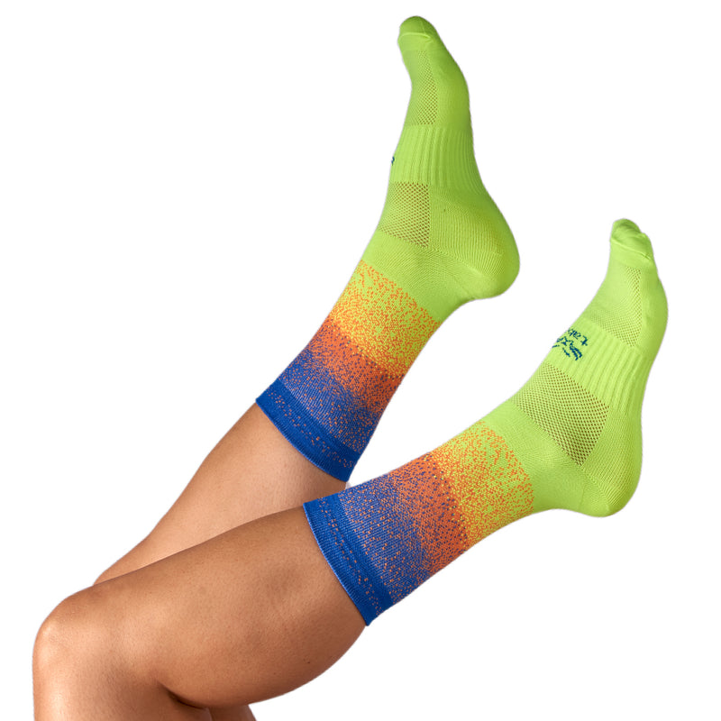 Media Ciclismo Degrade Azul Rey Verde Neon