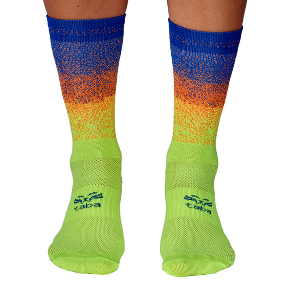 Media Ciclismo Degrade Azul Rey Verde Neon