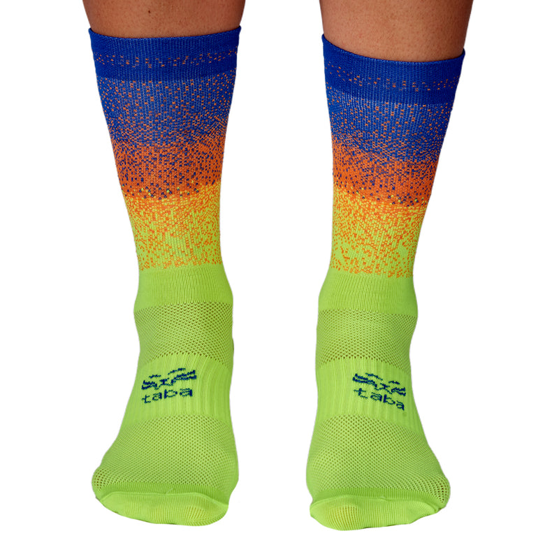 Media Ciclismo Degrade Azul Rey Verde Neon
