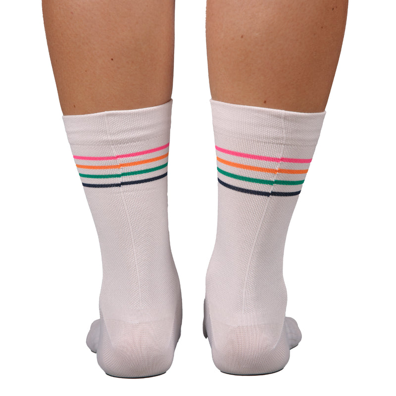 Media Ciclismo Linea Blanco Multicolor