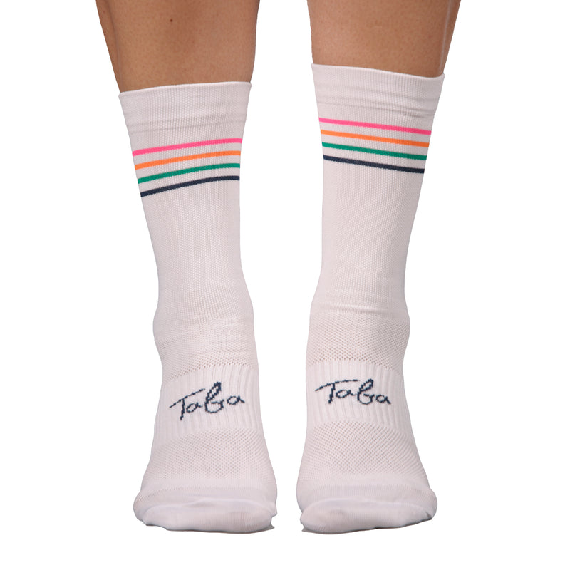 Media Ciclismo Linea Blanco Multicolor