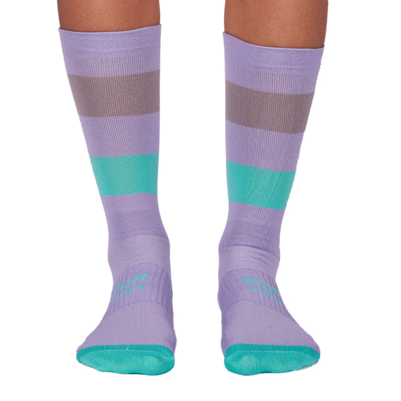 Media Ciclismo Franja Lila  Gris Menta