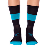 Media Ciclismo Franja Negro Azul Jade
