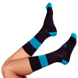Media Ciclismo Franja Negro Azul Jade