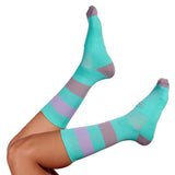 Media Ciclismo Franja Menta Gris Lila