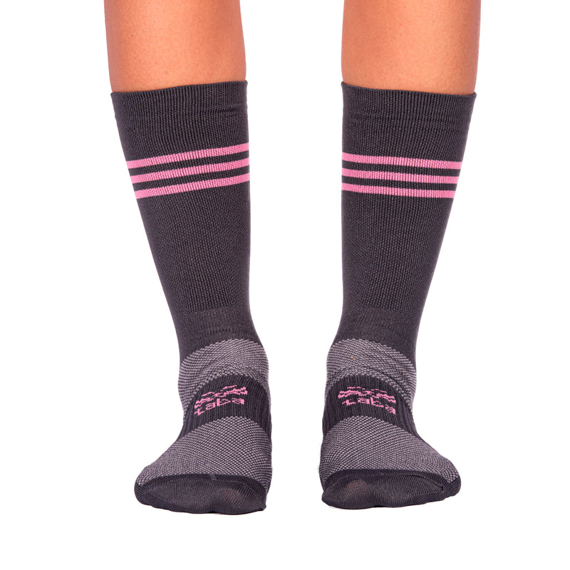 Media Ciclismo Lineas Gris x Rosado