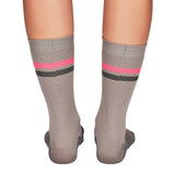 Media Ciclismo Rombito Gris Lineas Fucsia Gris 7"