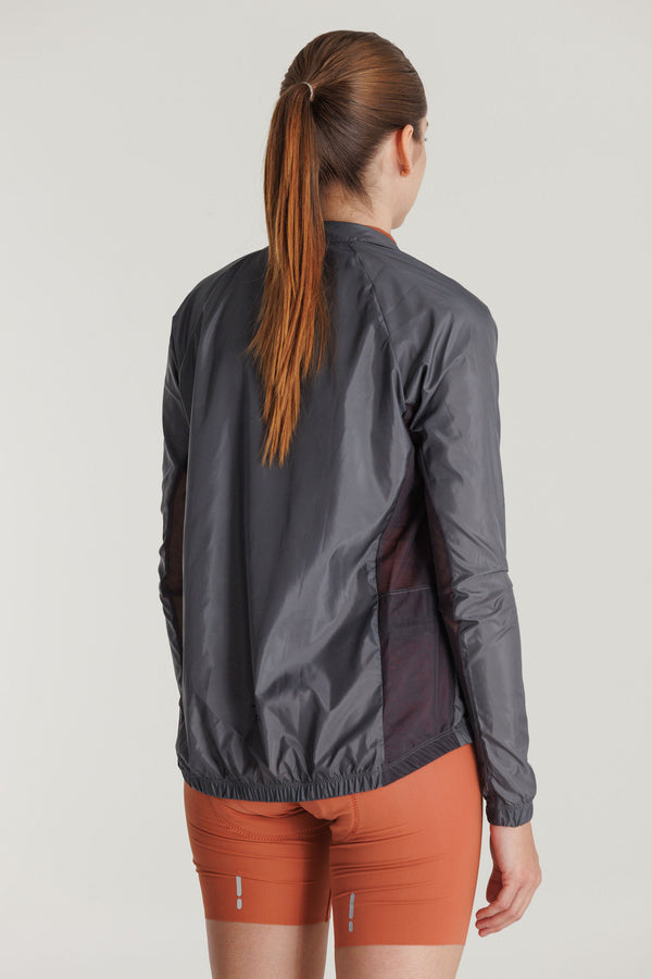 Chaqueta Ciclismo Mujer Cortaviento Gris