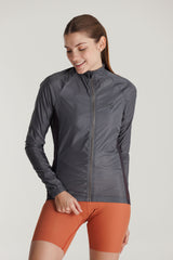 Chaqueta Ciclismo Mujer Cortaviento Gris