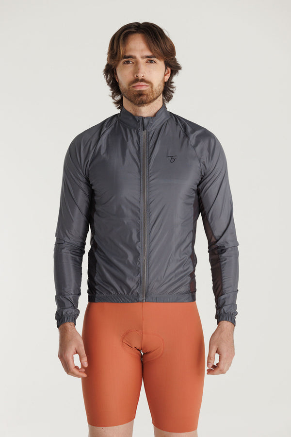 Chaqueta Ciclismo Hombre Cortaviento Gris