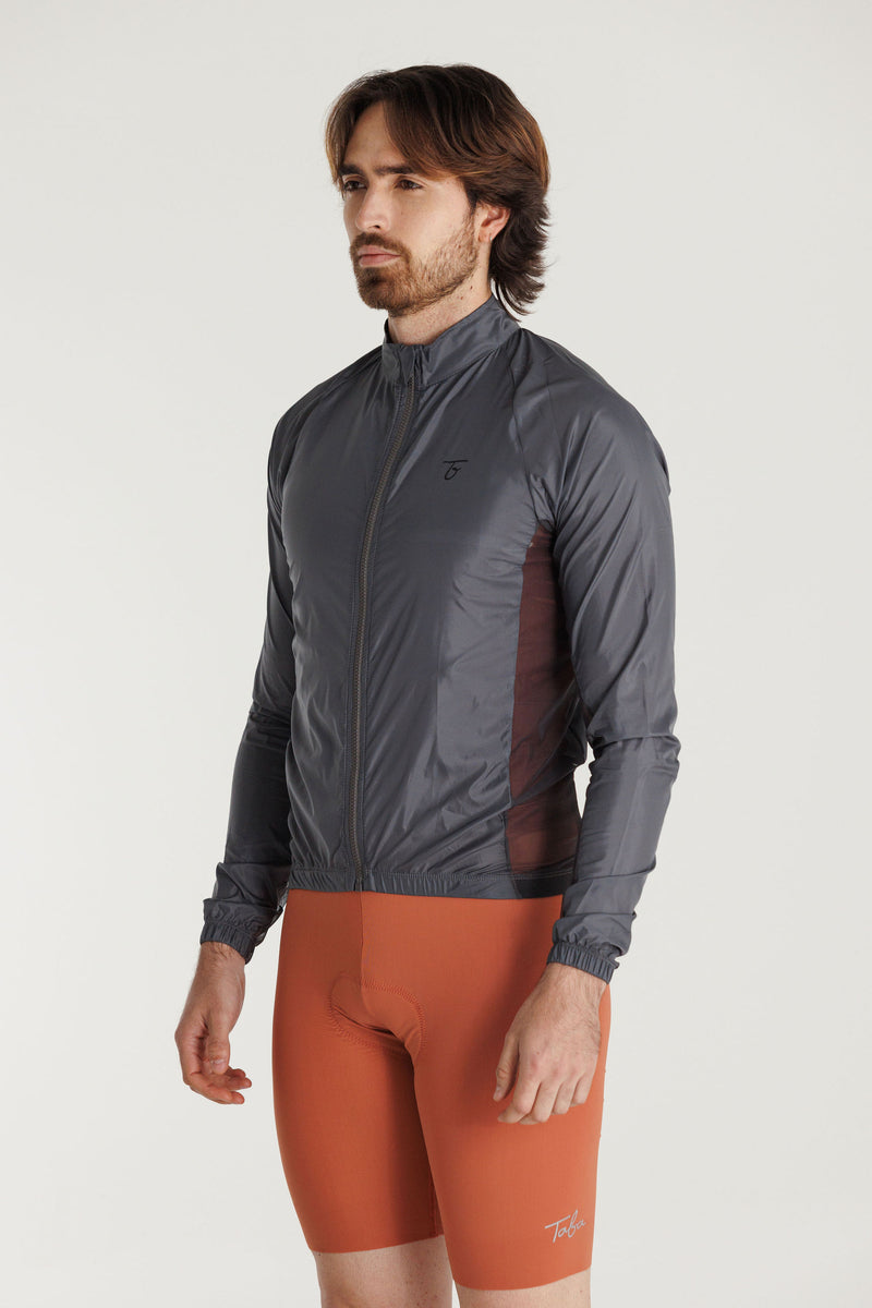 Chaqueta Ciclismo Hombre Cortaviento Gris