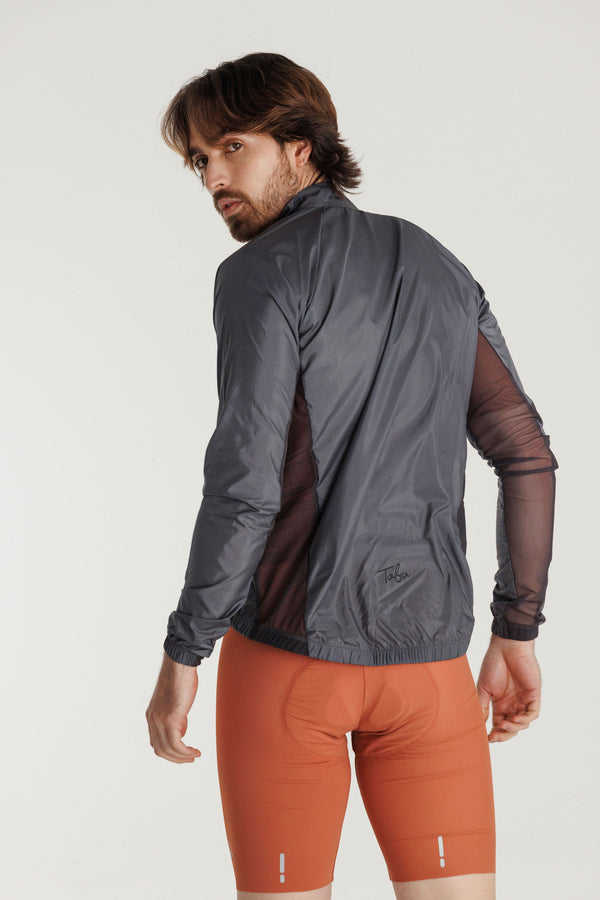 Chaqueta Ciclismo Hombre Cortaviento Gris