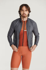 Chaqueta Ciclismo Hombre Cortaviento Gris