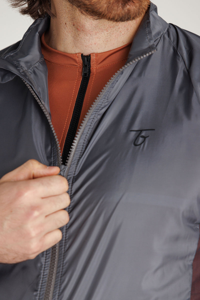 Chaqueta Ciclismo Hombre Cortaviento Gris
