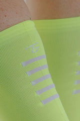 Media Ciclismo con Compresion Completa Verde Neon