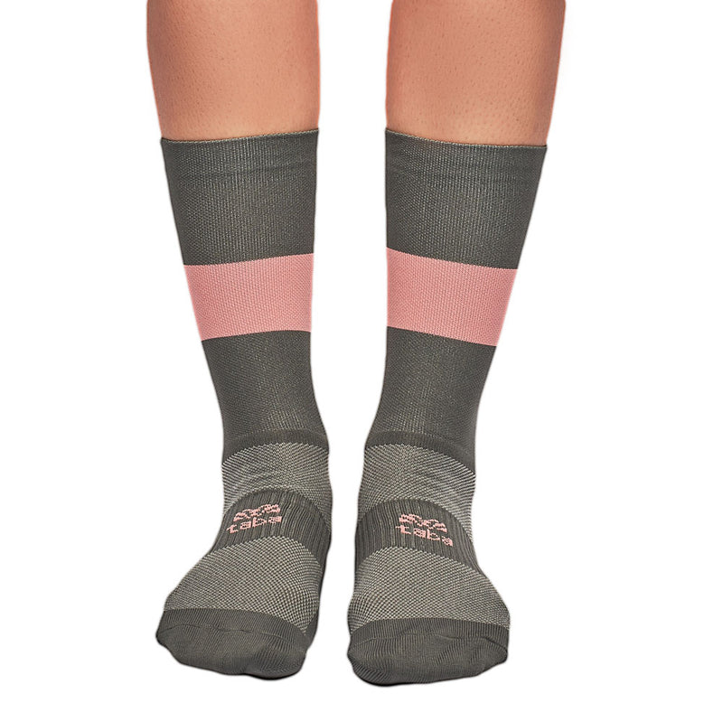 Media Ciclismo Franja Gris Oscuro Palo de Rosa 7"