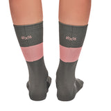 Media Ciclismo Franja Gris Oscuro Palo de Rosa 7"