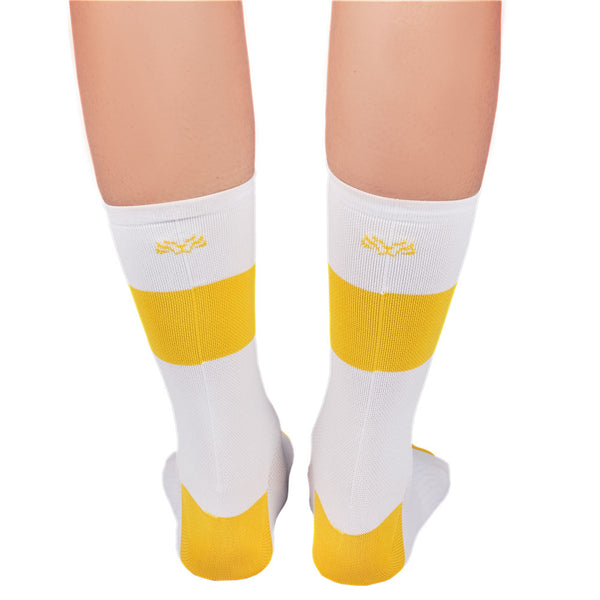 Media Ciclismo Franja Blanco Amarillo