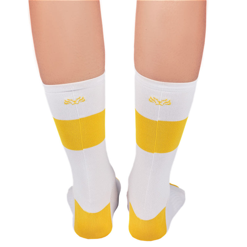 Media Ciclismo Franja Blanco Amarillo