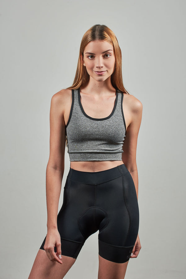 Pantaloneta Ciclismo Gravel e Indoor Negro Mujer